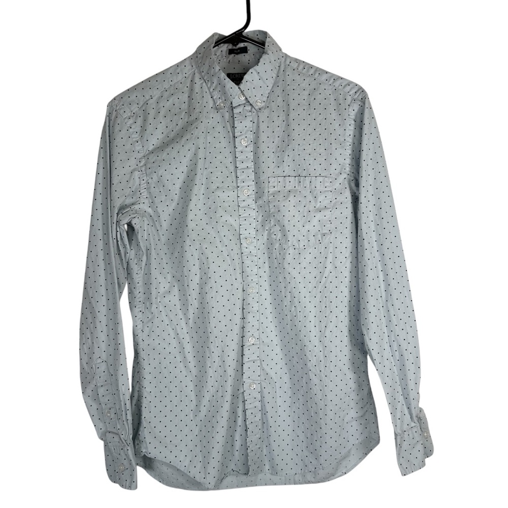 J. Crew Men's Small Slim Fit Flex Washed Polka Dot Long Sleeve Button Up Shirt